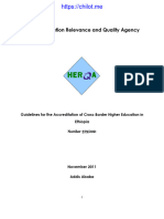 Guidelines For The Accreditation of Cross Border Higher Education in Ethiopia