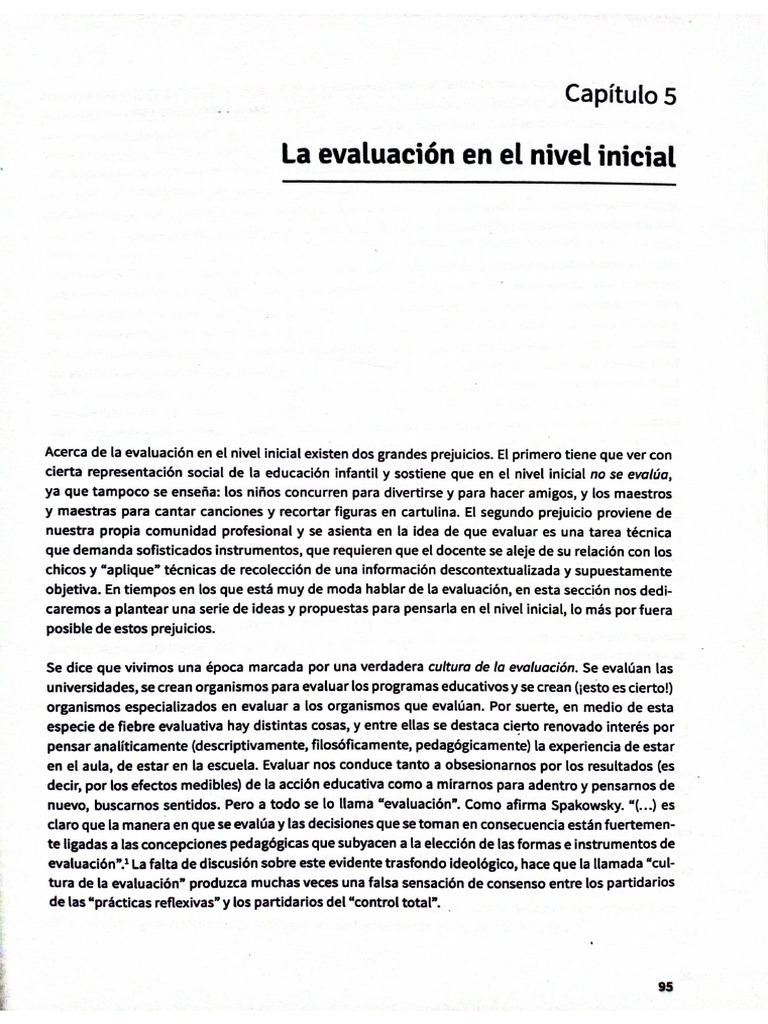 Brailovsky - Evaluación en El Nivel Inicial | PDF