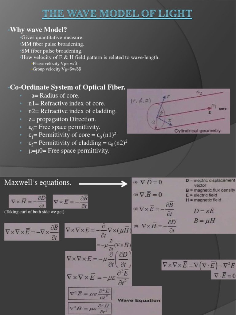 Wave Model in Optical Fiber Analysis | PDF | Waves | Dispersion (Optics)