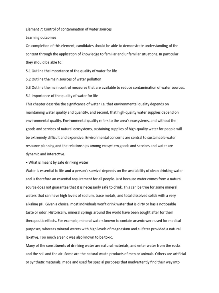 Controlling Water Source Contamination | PDF | Water Pollution | Water