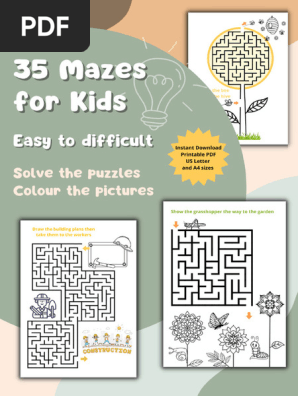 35 Mazes for Kids A4