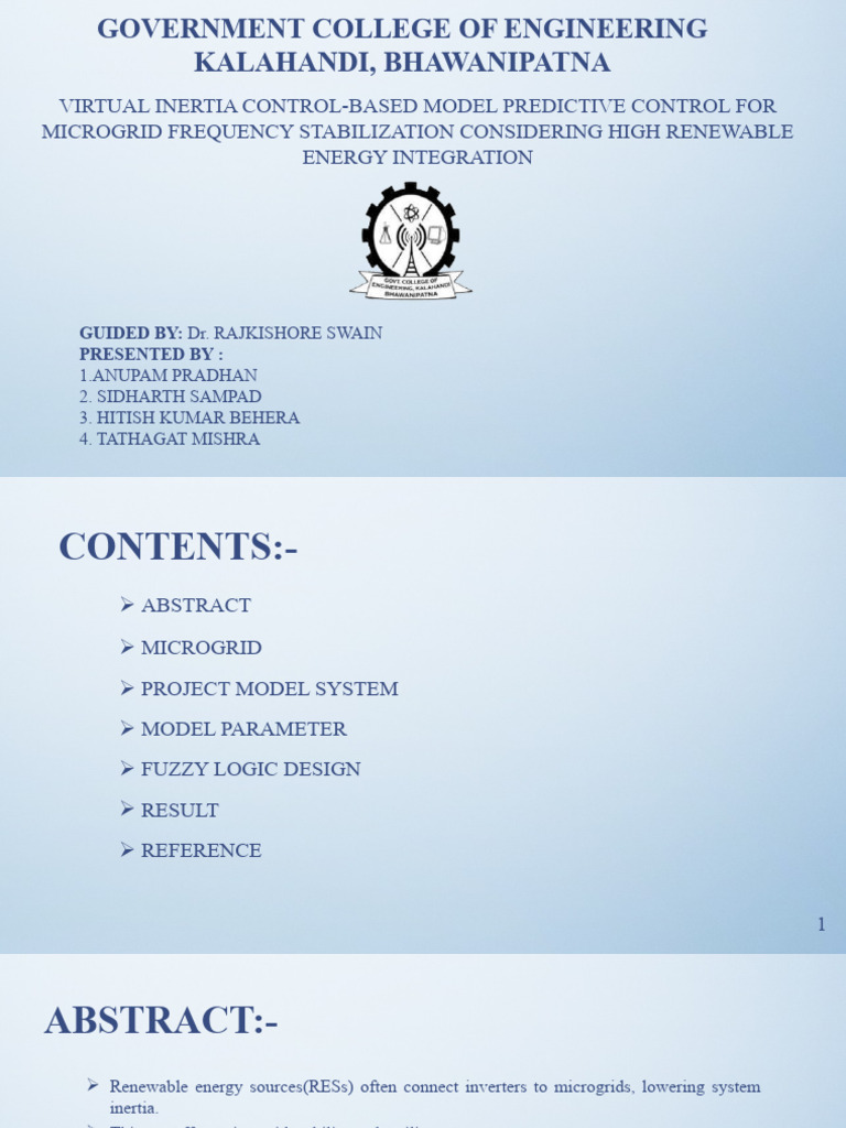 Virtual Inertia Control for Microgrid Stability | PDF | Distributed ...