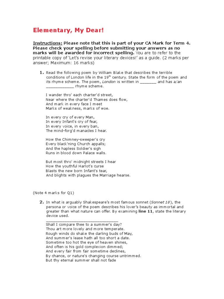 Spelling and Literary Devices Guide | PDF | Poetry
