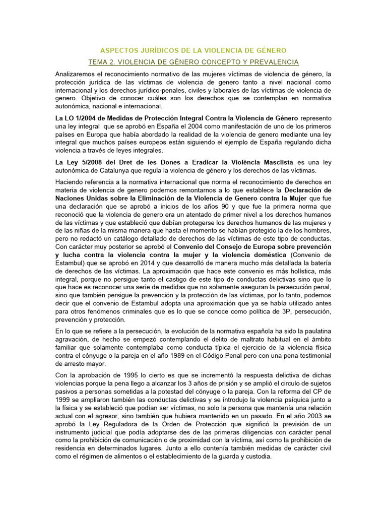 Normativa y Derechos en Violencia de Género | PDF | La violencia contra ...