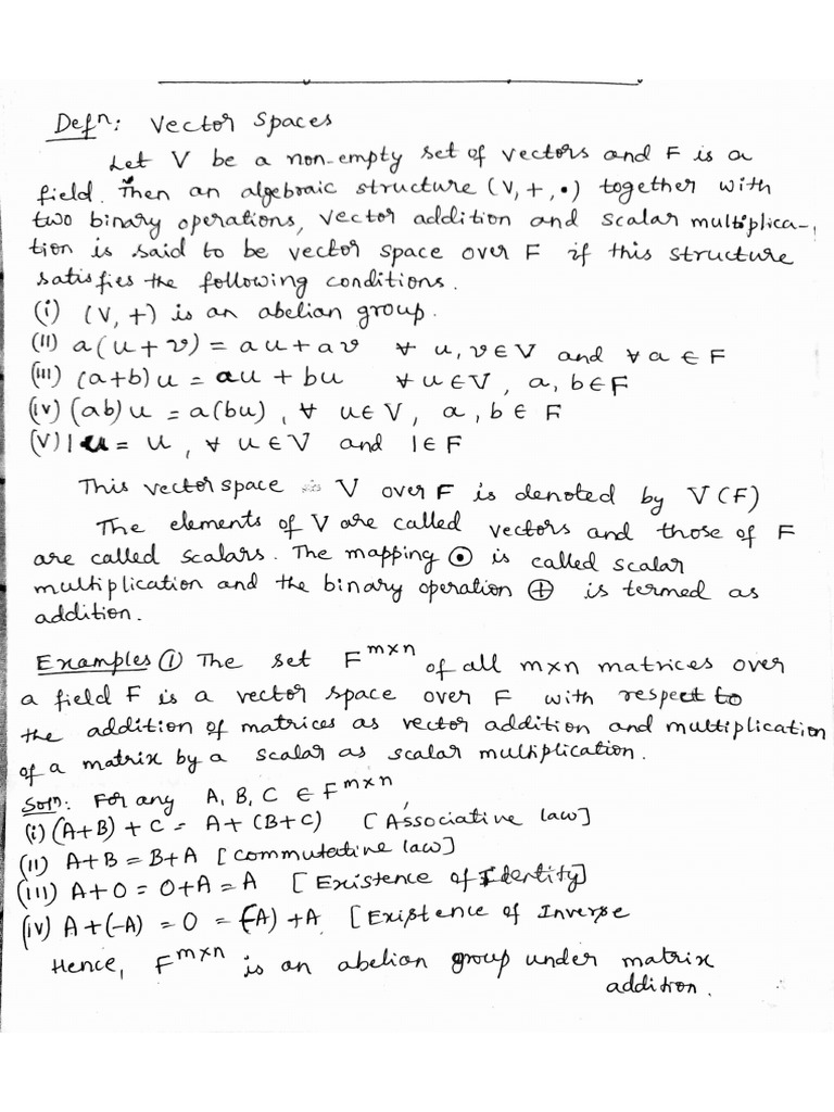 Vector spaces pdf