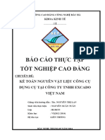 Bctt01 Kế Toán Nguyên Vật Liệu Công Cụ Dụng Cụ Tại Công Ty TNHH Excado Việt Nam