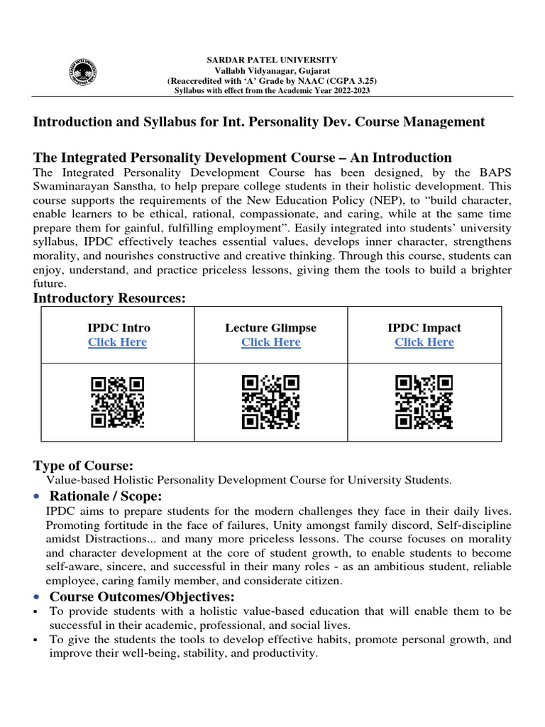 Um03sbba73 Integrated Personality Development I Pdf