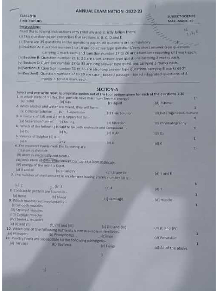 Mot Testing Guide Class 9