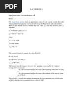 Runge-Kutta Method: Lab Exercise 6