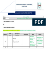 Manufacturing Simulation Process Description Worksheet