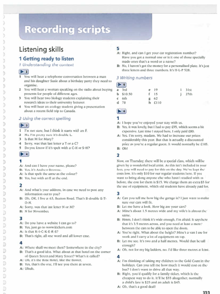 IELTS Training Answer Key | PDF