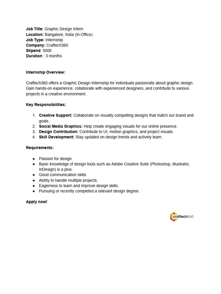 Graphic Design Intern | PDF