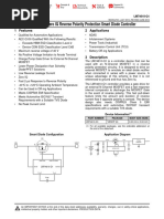 LM74610-Q1 Zero IQ Reverse Polarity Protection Smart Diode Controller