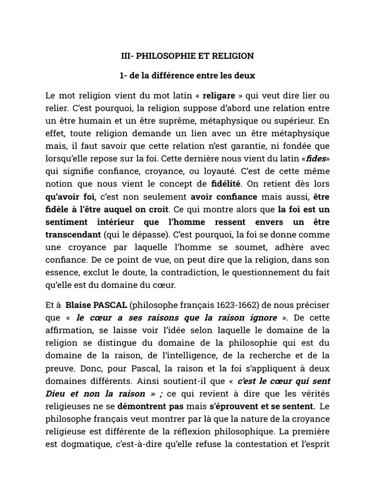 Iii - Philosophie Et Religion | PDF | Philosophie | Religion et ...