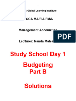 ACCA MA - Fma Study School Budgeting Part B Solutions