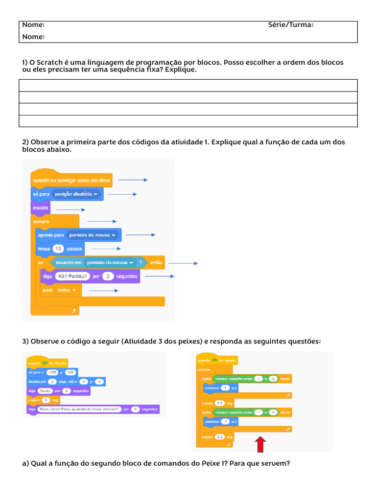 Atividades de Programação com Scratch | PDF