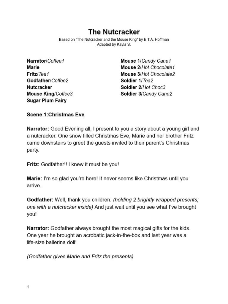 The Nutcracker Script PDF The Nutcracker Candy