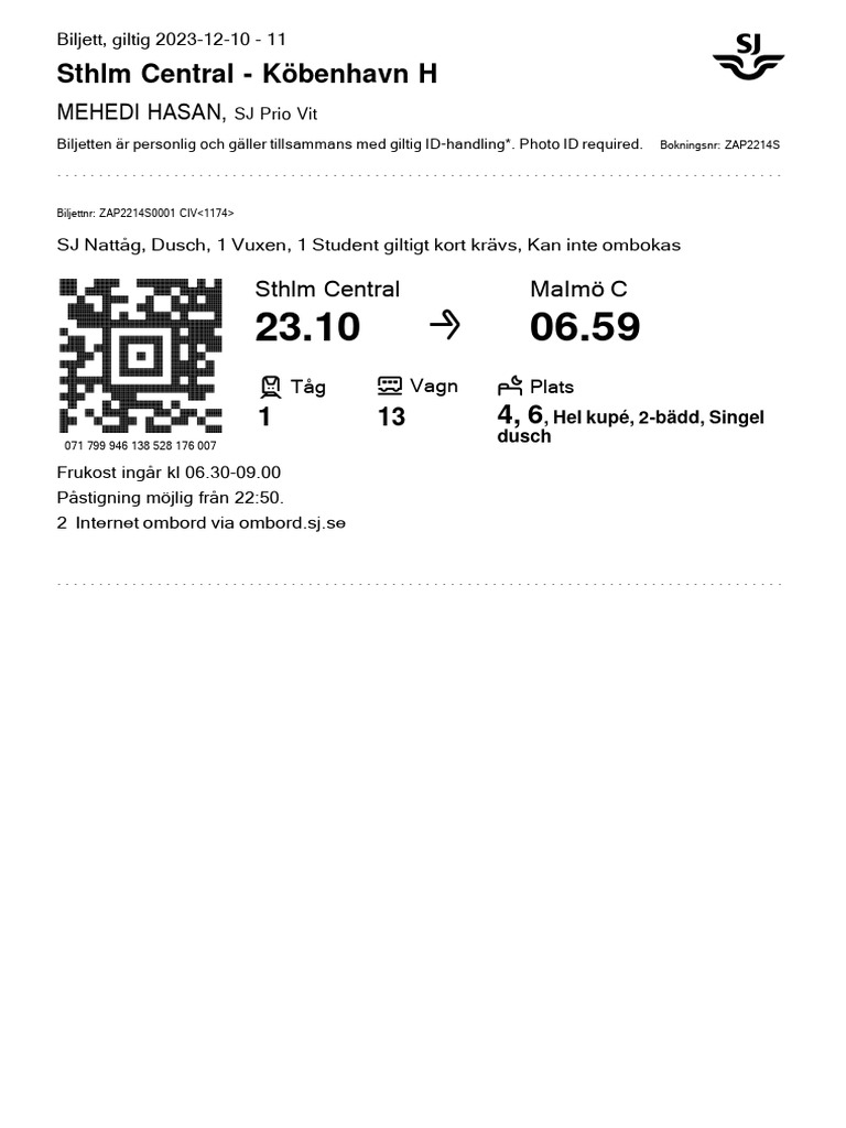Denmark Ticket | PDF
