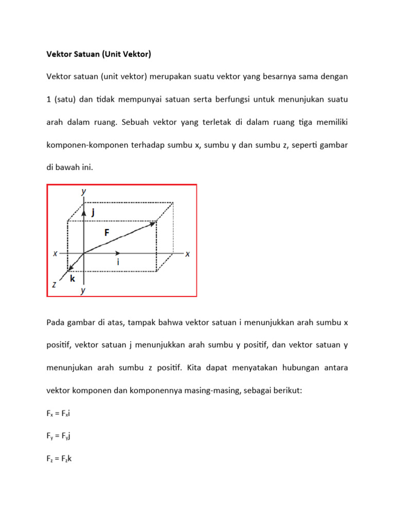 Pengantar Vektor Satuan dan Posisi | PDF