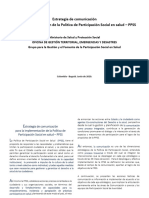 Estrategia de Comunicacion para La Implementacion de La PPPSS