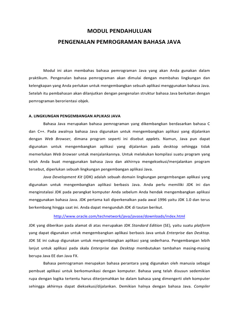 Pengenalan Pemrograman Java dan JDK | PDF | Seni | Komputer