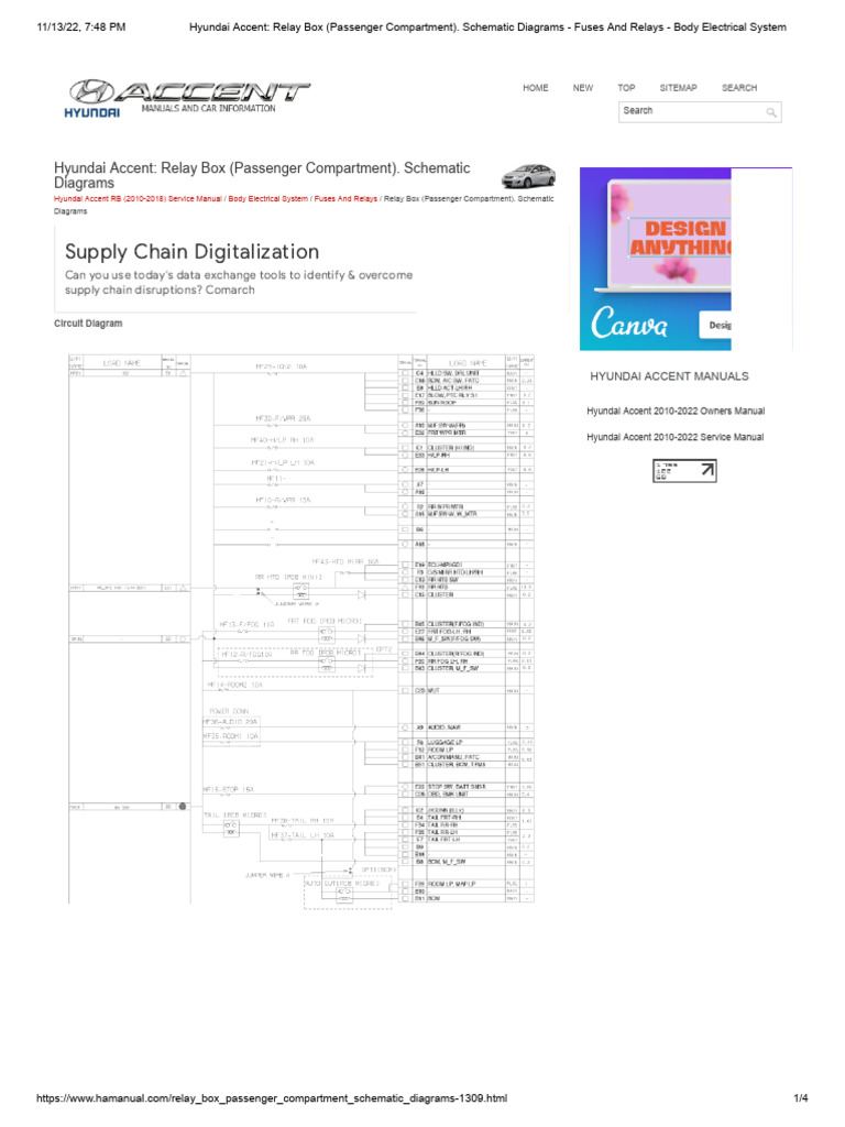 Hyundai Accent_ Relay Box (Passenger Compartment). Schematic Diagrams ...