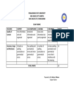 Essay Rubric