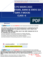 Ibps Po Mains 2023 Current Affairs, Bank & Static Ga 7 Days 7 Mocks