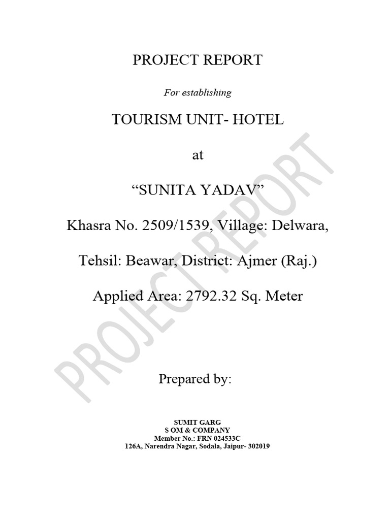 Hotel Project for Rajasthan Tourism Growth | PDF | Tourism | Hotel