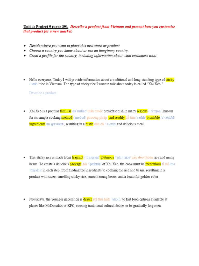 Speaking TEST MIDTERM UEH PDF Fast Food Employment