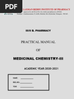 Medicinal Chemistry Iii Lab Manual