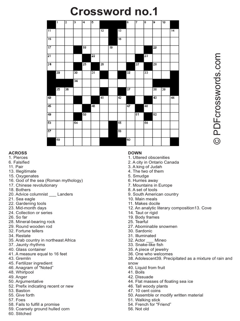 Crossword Enthusiasts' Challenge PDF Social Science Religion
