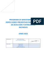 Programa de Mantenciones e Inspecciones Preventivas para Sistemas de Detección y Extinción de Incendios