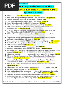 Complete Mcqs About CPEC