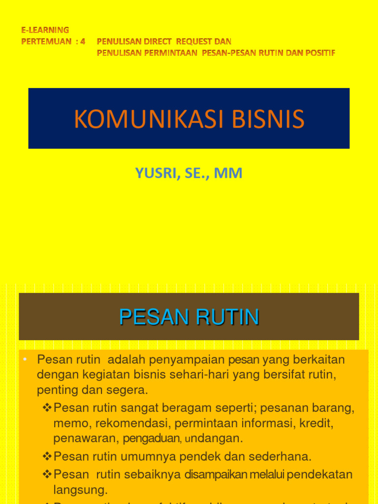 Pertemuan 4 Penulisan Direct Request Dan Pesan Permintaan Pesan Pesan ...