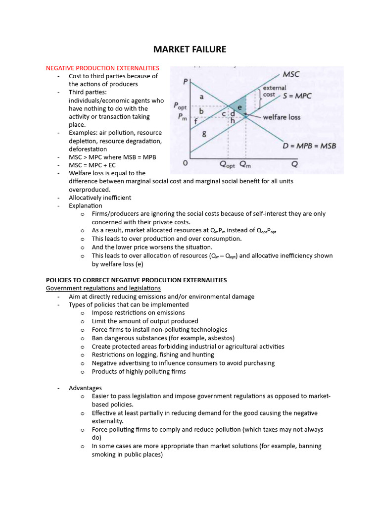 Market Failure and Policy Evaluation | PDF | Externality | Economies
