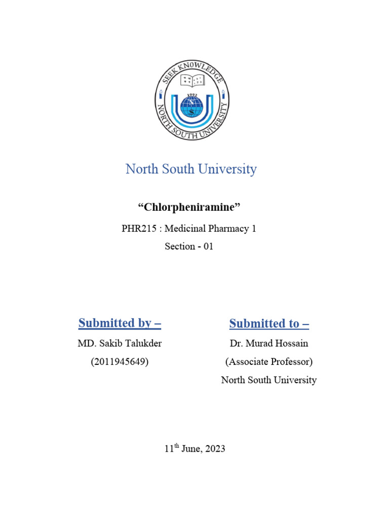 Chlorpheniramine: Uses and Side Effects | PDF | Allergy | Dose ...