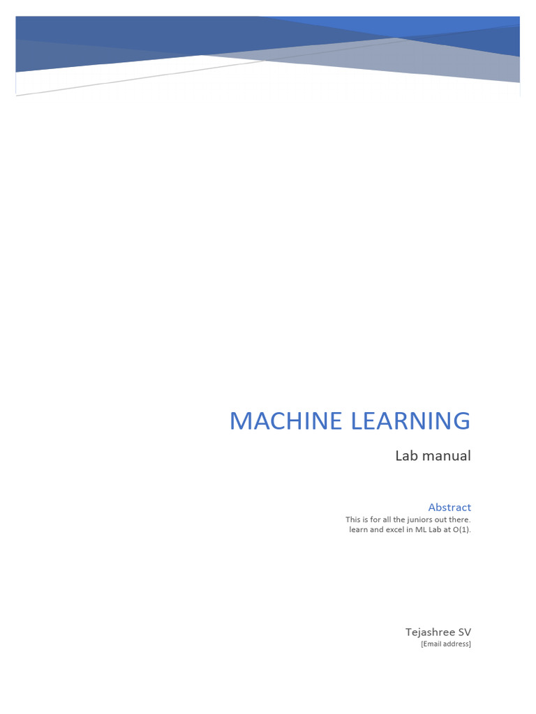 ML - Lab Manual | PDF