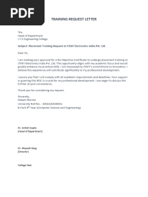 Training Request Letter