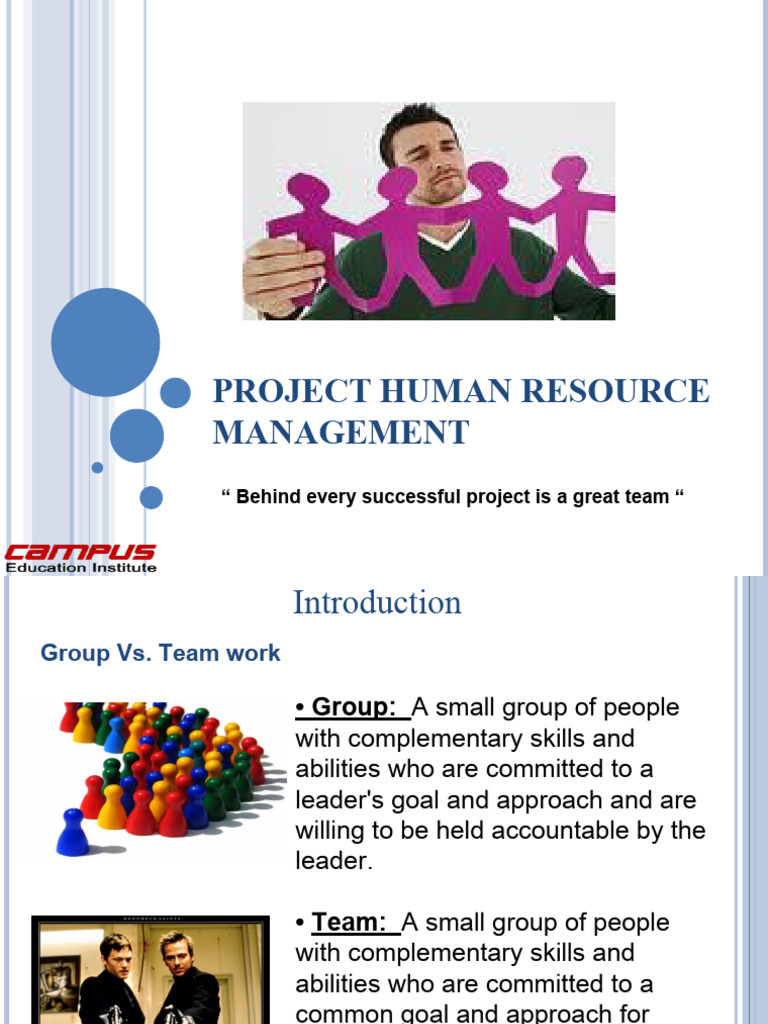 Project Human Resource Management - V5 | PDF | Leadership | Project ...