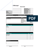 Work Order Template Free Excel