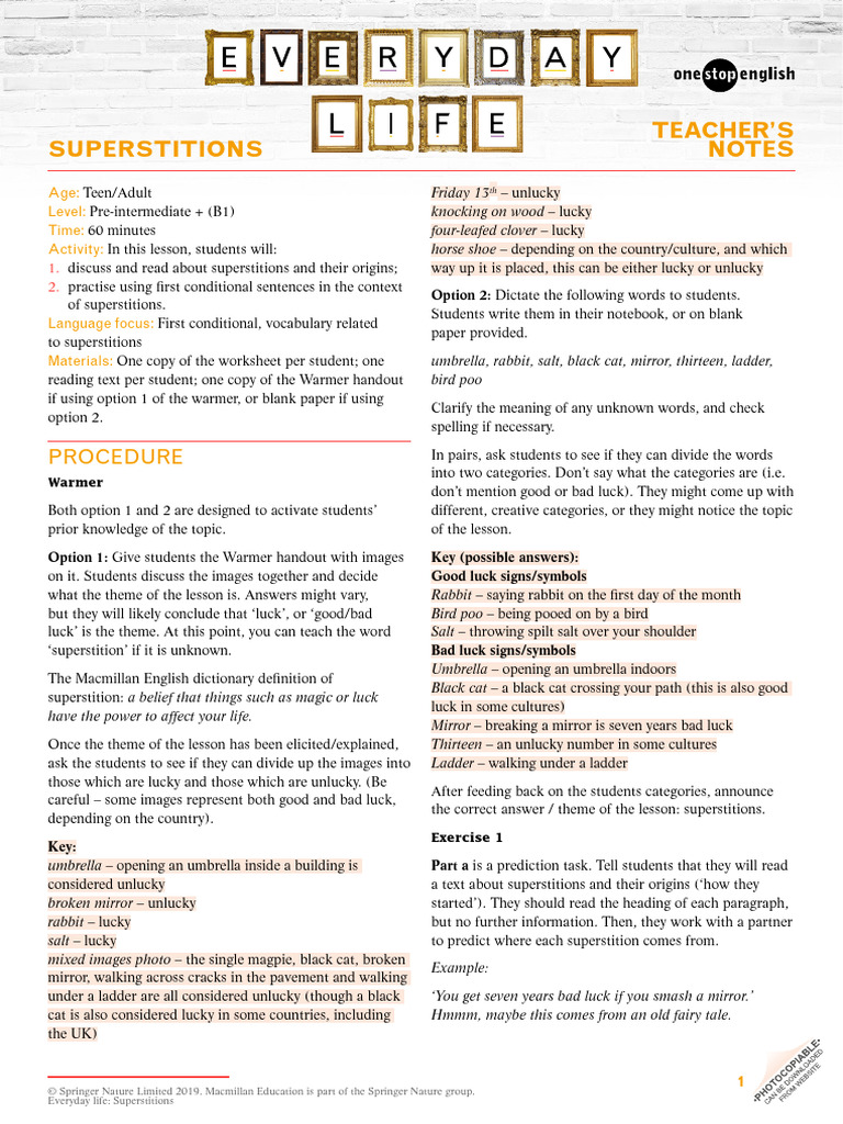 Everyday Life Superstitions Preint-FINAL | PDF