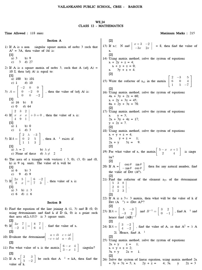 Matrix Method for Solving Equations | PDF | Matrix (Mathematics ...