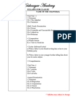 Syllabus For Class III