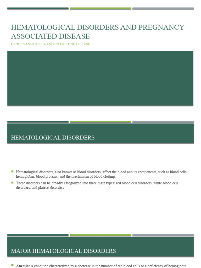 Hematological Disorders in Pregnancy | PDF | Anemia | Bleeding