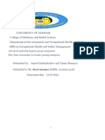 Advanced Industrial Hygiene Group Assignment Title Risk Assessment in Gondar Printing Enterprise