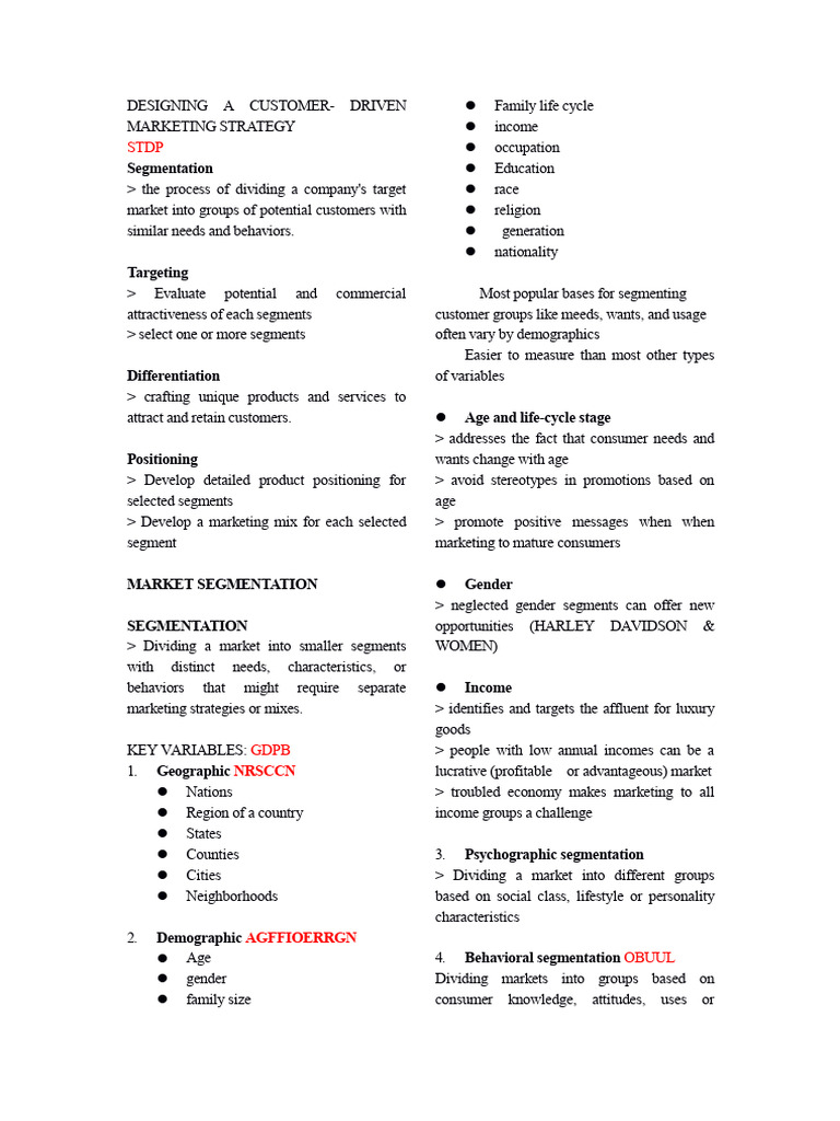 Designing A Customer Driven Marketing Strategy | PDF | Business