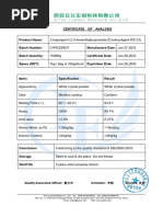 PCA Certificate of Analysis | PDF | Colony Forming Unit | Agar