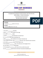 Verbs of Senses Exercise 2