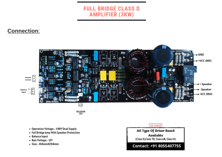 3KW Full Bridge Class D Amplifier | PDF